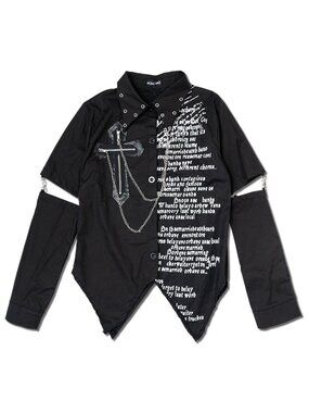 NEW ACDC RAG Royal Road Punk Cross Chain Black Shirt -UNISEX
